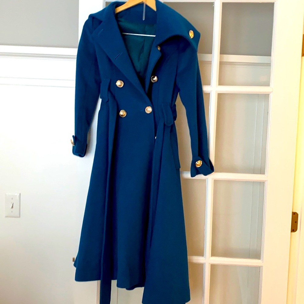 Cashmere blend military inspired coat